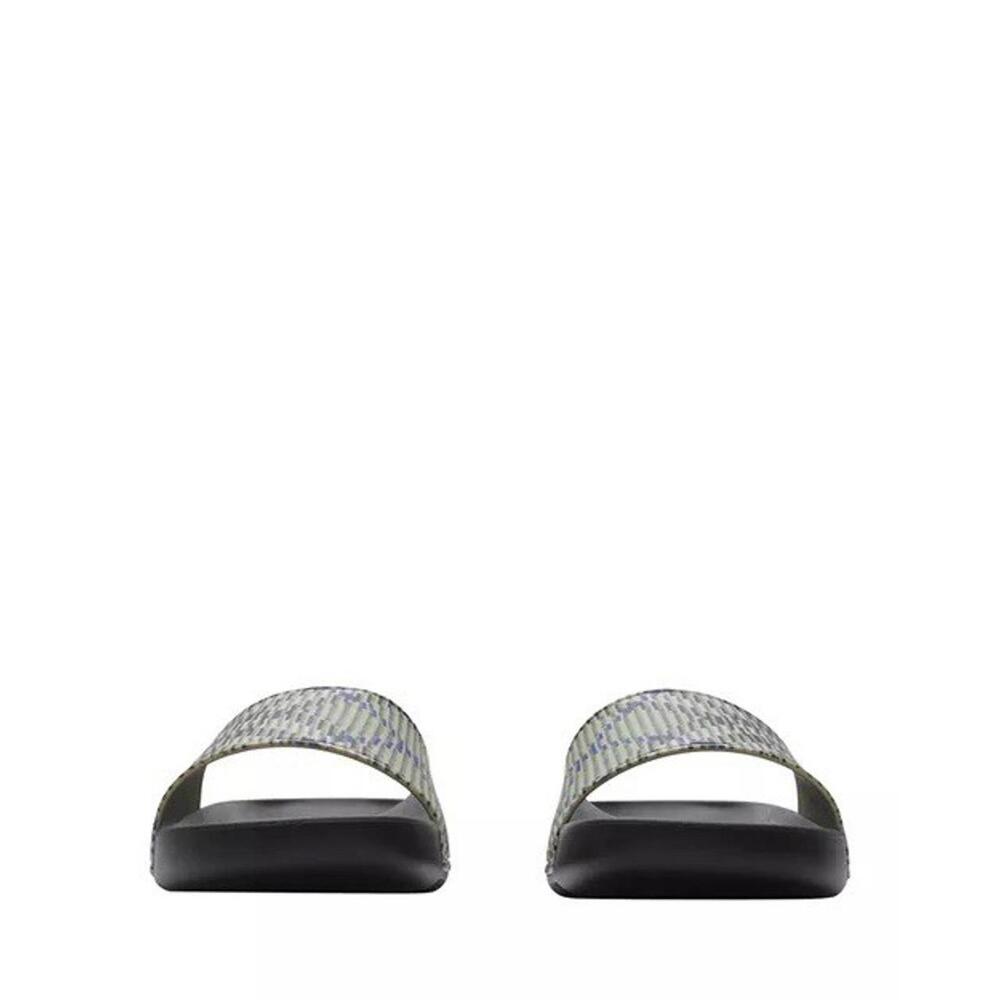 BNWT Burberry Archive Check Men's Sandals Slides In Lichen Grey Size 43 US 10 - Picture 6 of 9